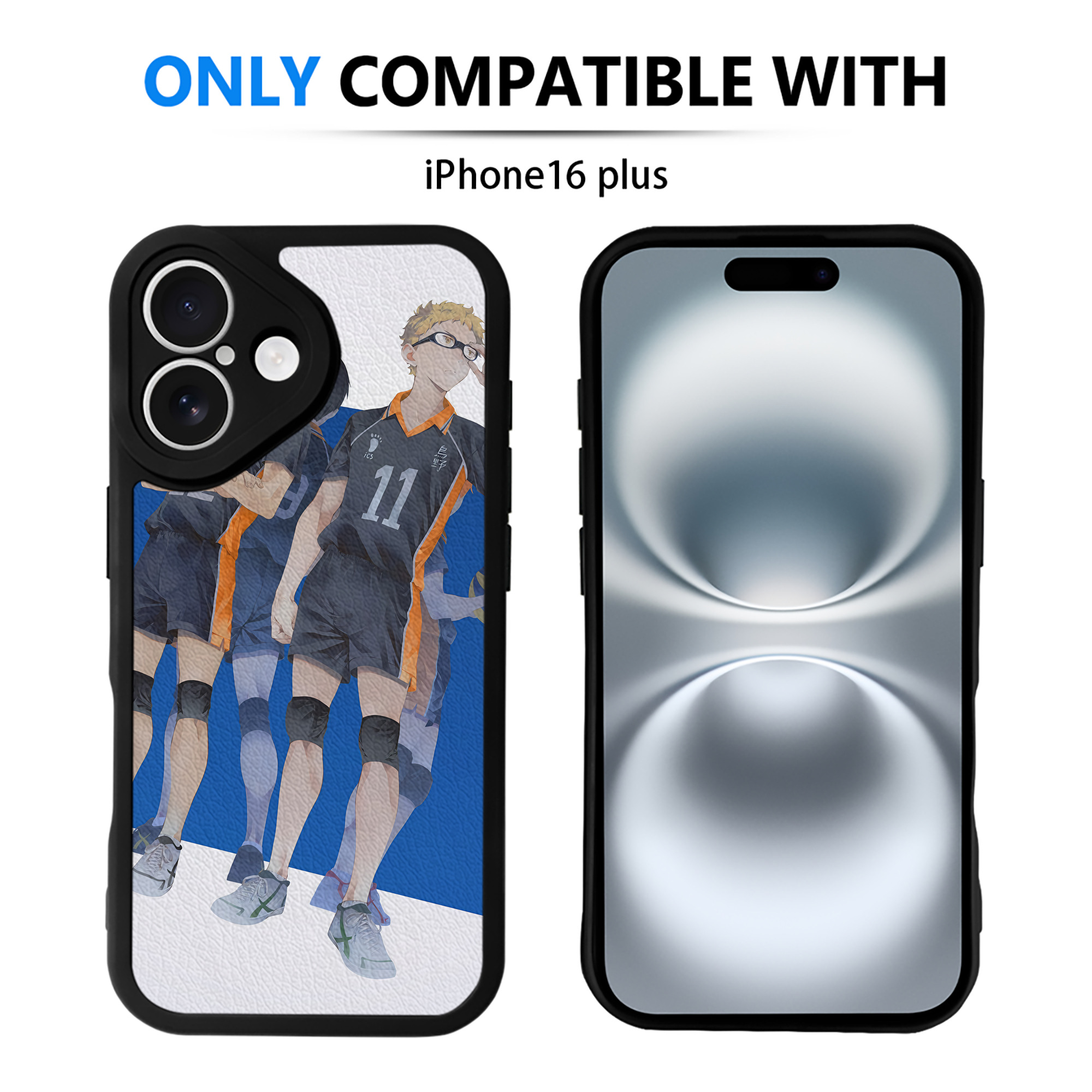 （画像用） ハイキュー!! Haikyu!! 【iPhone 16シリーズ対応】シリコンスマホケース（レザー調） 材質：シリコン